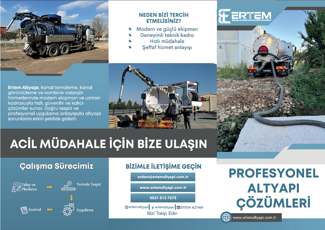 Ertem Altyapı vidanjör ve kanal temizleme hizmetleri